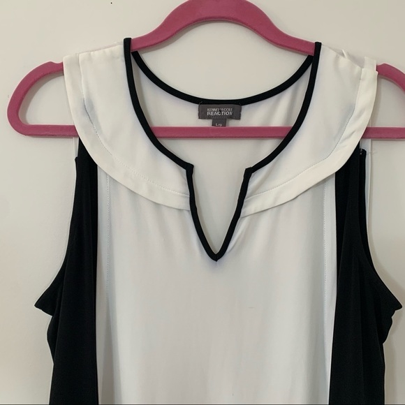 KENNETH COLE BLACK AND WHITE MAXI DRESS SIZE L - Picture 6 of 10